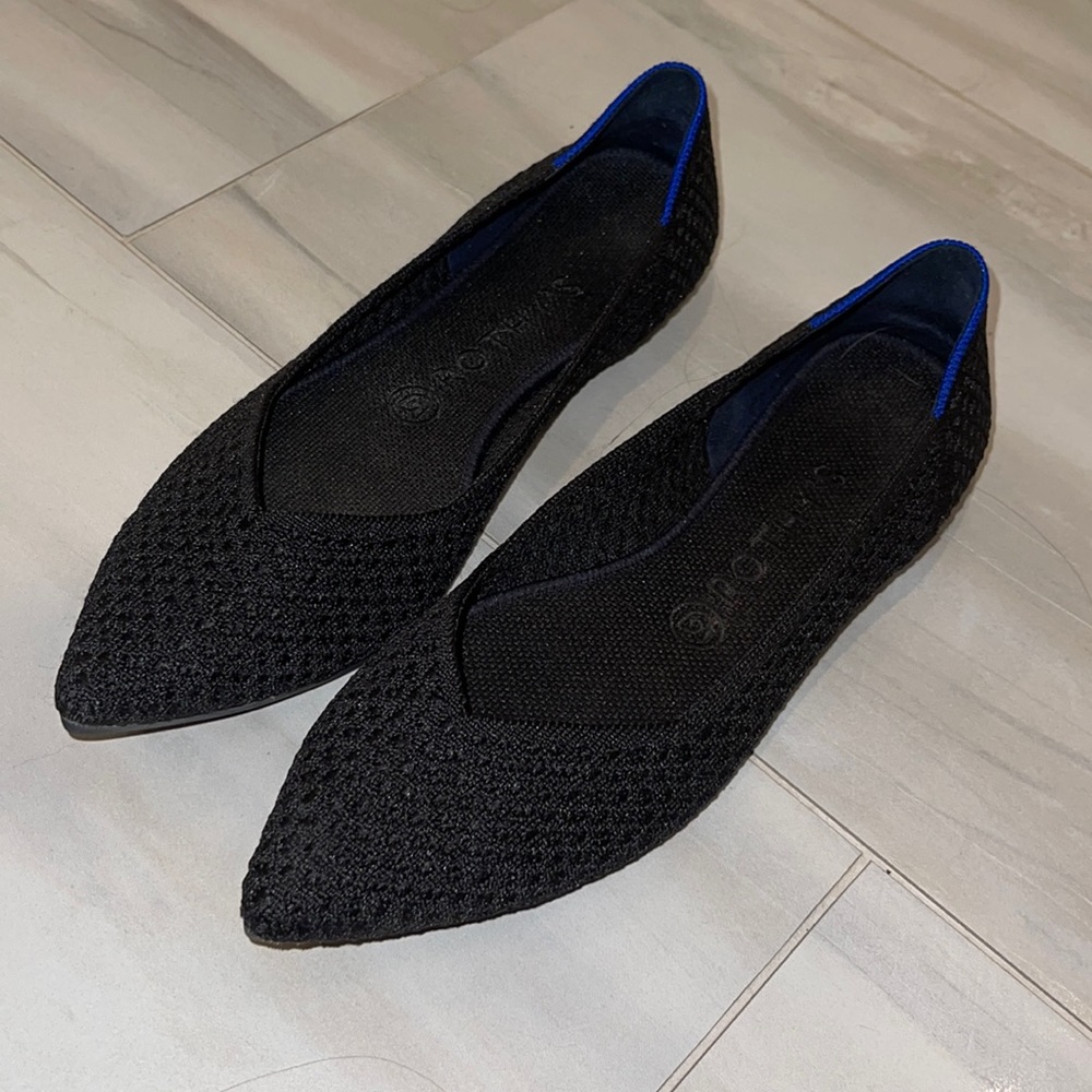 Rothy’s - The Point, black flats, like new